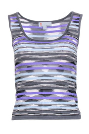 Current Boutique-Missoni - Grey, Purple, & Blue Knit Tank Top Sz 4