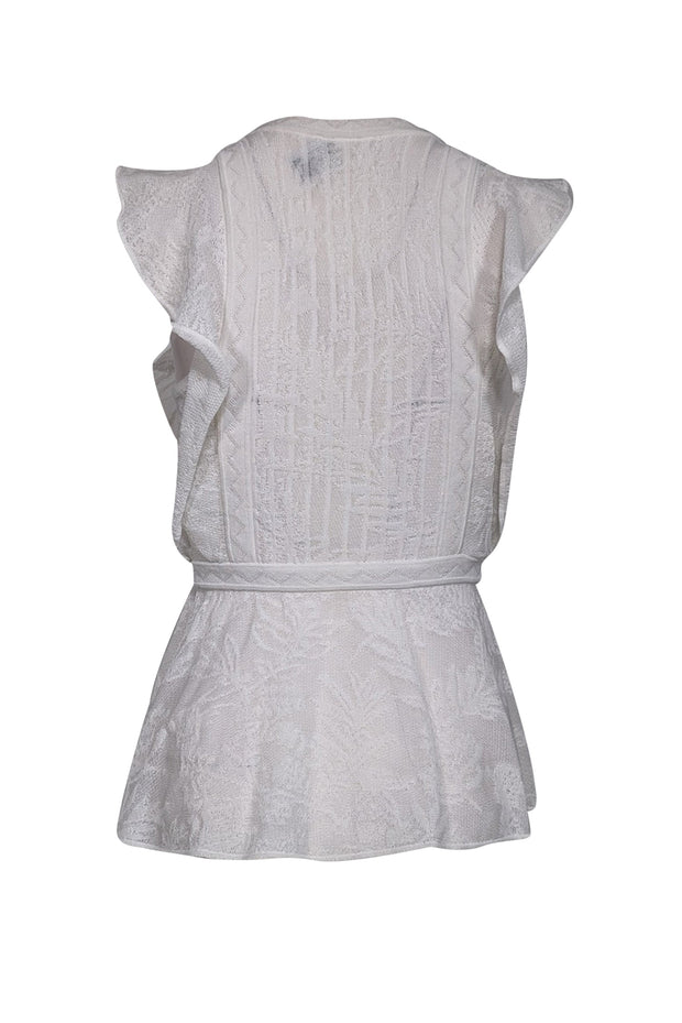 Current Boutique-Missoni - Ivory Lace Sleeveless Peplum Top Sz 4