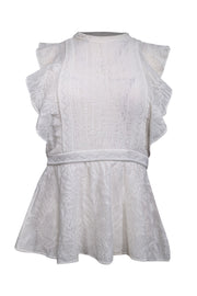 Current Boutique-Missoni - Ivory Lace Sleeveless Peplum Top Sz 4