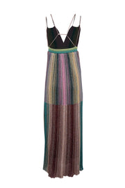 Current Boutique-Missoni - Metallic Green, Purple, & Multi Color Ribbed Knit Dress Sz 2