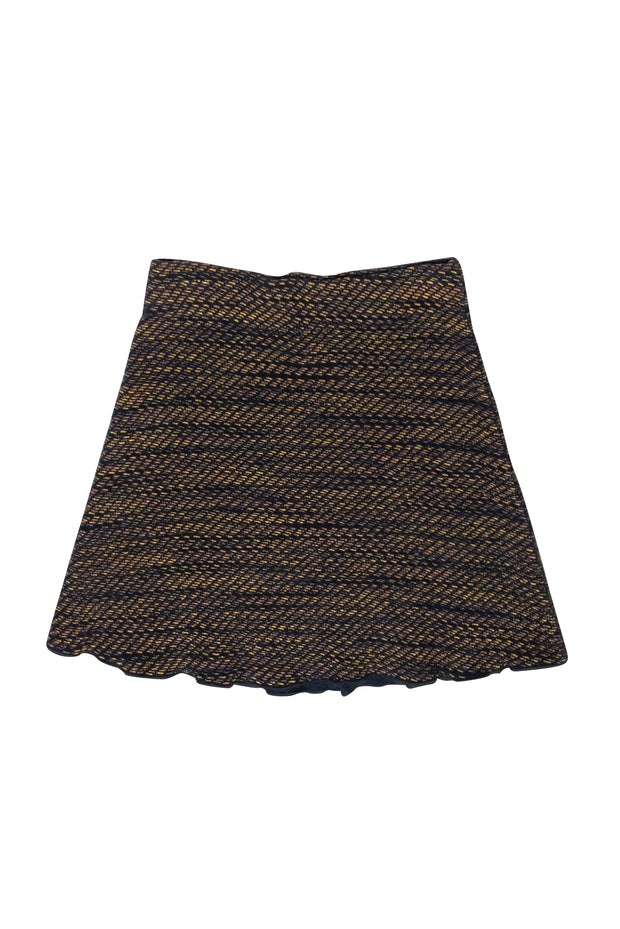 Current Boutique-Missoni - Navy & Mustard Yellow Knit Flared Skirt Sz 6