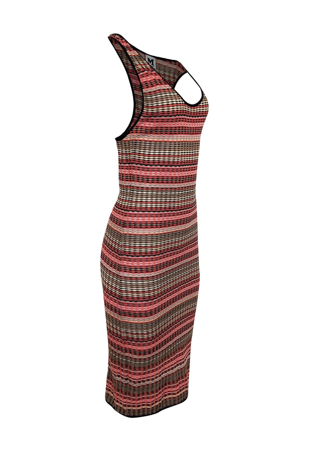 Current Boutique-Missoni - Red, Black, & Brown Striped Knit Dress Sz 8