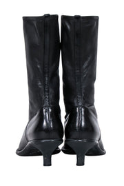 Current Boutique-Miu Miu - Black Leather Pointed-Toe Boots Sz 9