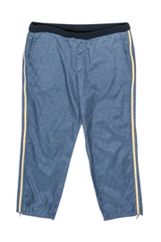 Current Boutique-Miu Miu - Blue Striped Track Pants w/ Side Zippers Sz 16