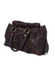 Current Boutique-Miu Miu - Brown Leather Gathered Handbag