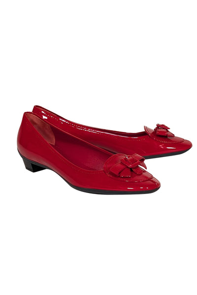 Current Boutique-Miu Miu - Red Patent Leather Loafers Sz 8