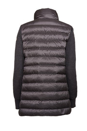 Current Boutique-Moncler - Grey Puffer Knit Sleeve Coat Sz M