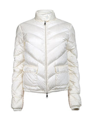 Current Boutique-Moncler - Ivory Light Puffer Coat Sz M