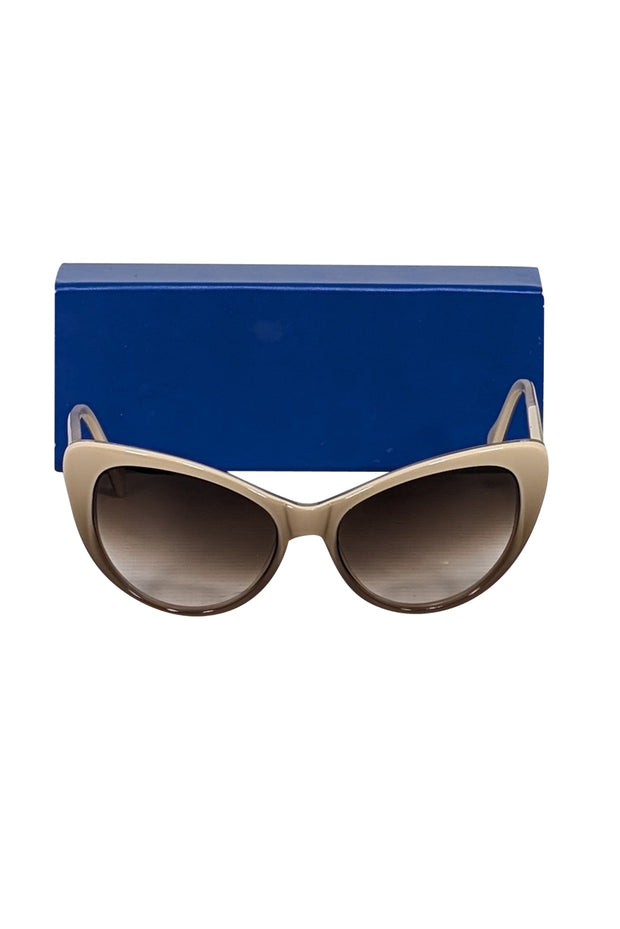 Current Boutique-Morgenthal Frederics - Beige Cat Eye Sunglasses