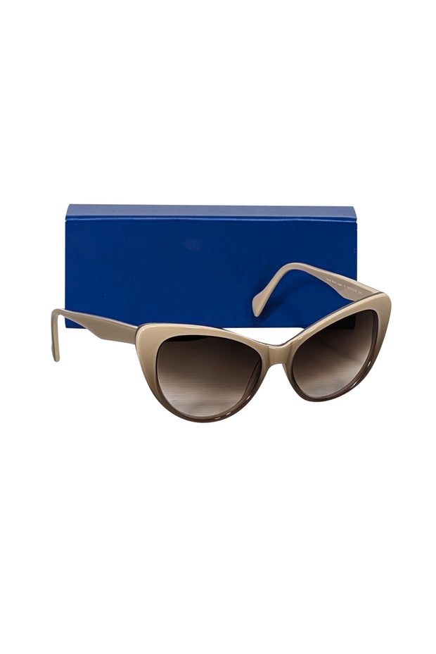 Current Boutique-Morgenthal Frederics - Beige Cat Eye Sunglasses