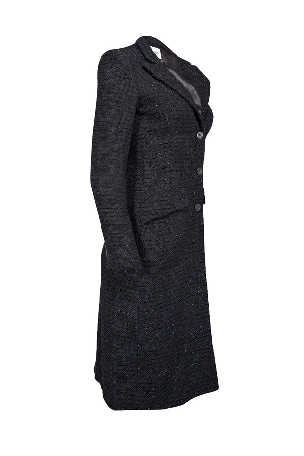 Current Boutique-Moschino - Black Metallic Boucle Coat Sz 6