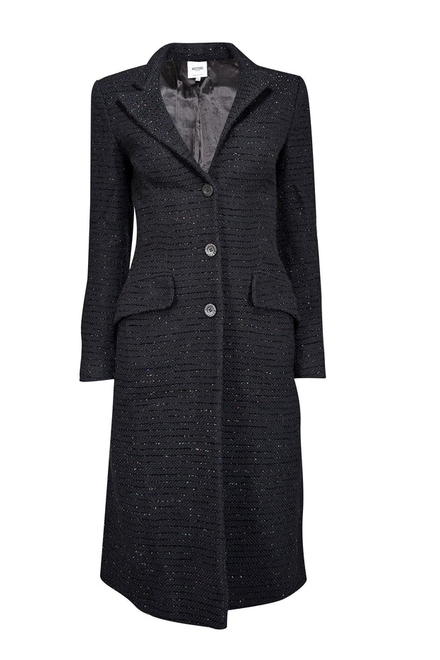 Current Boutique-Moschino - Black Metallic Boucle Coat Sz 6