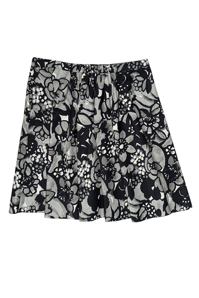 Current Boutique-Moschino Cheap & Chic - Black & Grey Print Flared Skirt Sz 12