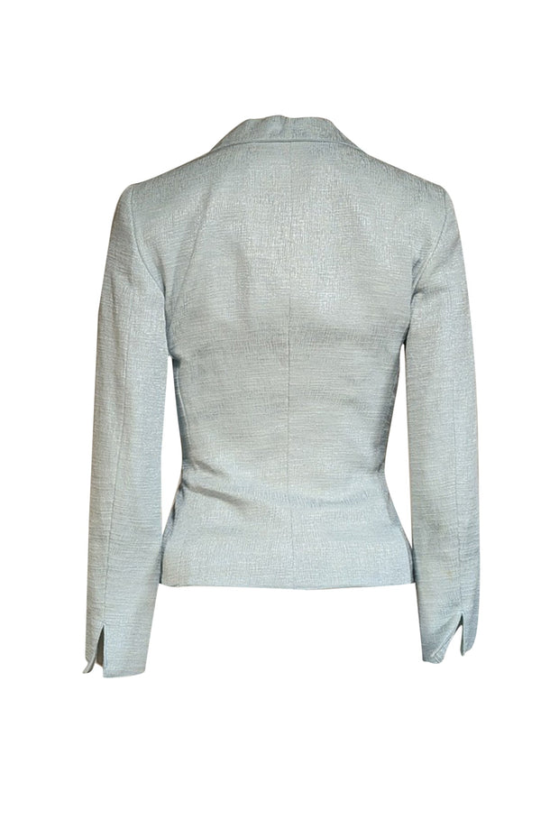 Current Boutique-Moschino Cheap & Chic - Light Blue Textured Blazer w/ Black Waist Sash Sz S