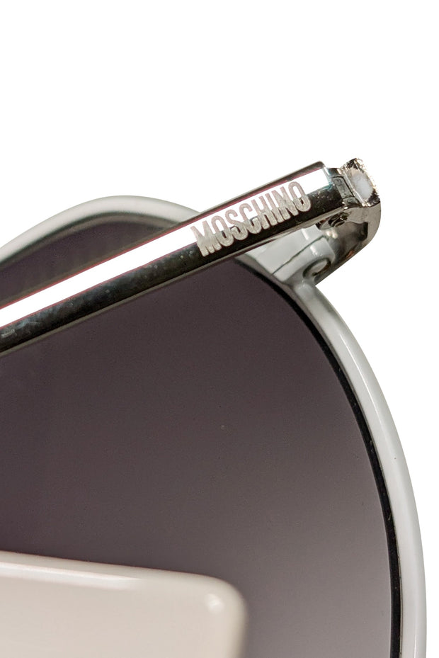 Current Boutique-Moschino - White Aviator Sunglasses