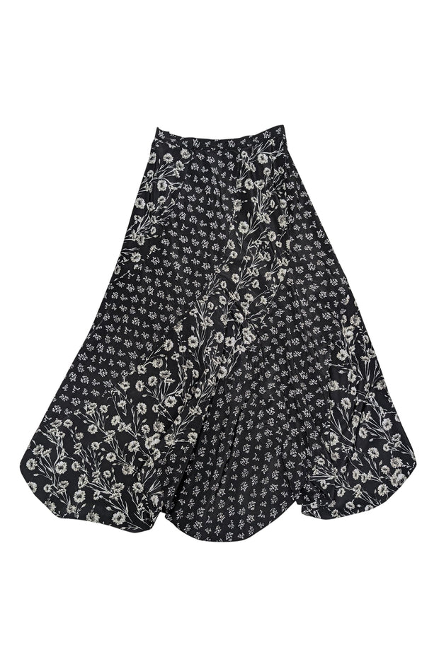 Current Boutique-Moussy - Black & White Floral Maxi Skirt Sz 2