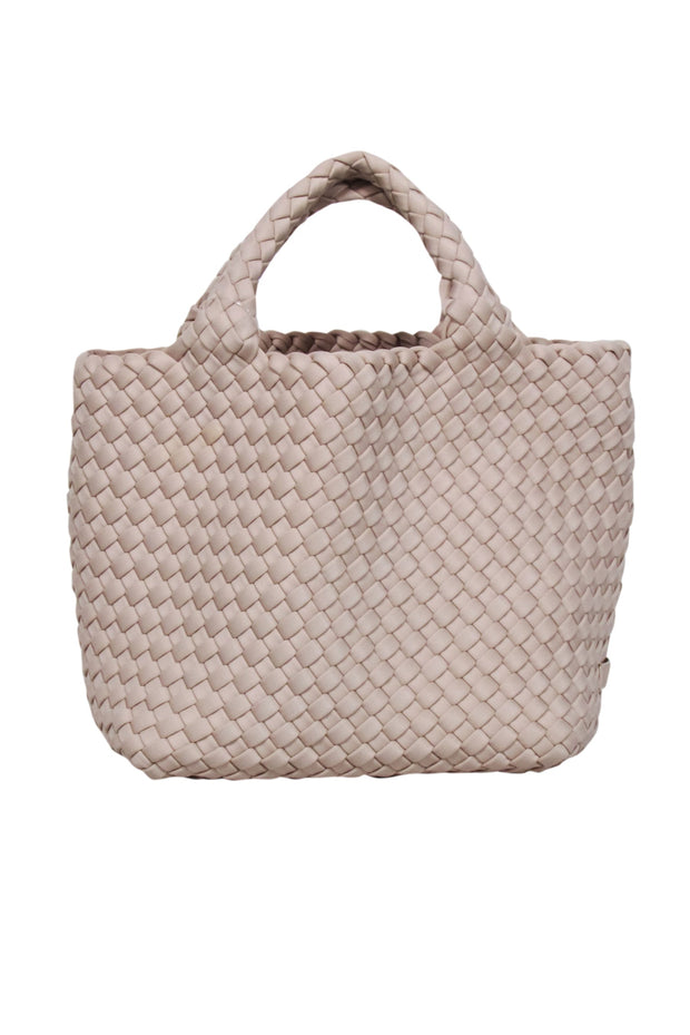 Current Boutique-Naghedi - Beige Soft Woven Top Handle Bag w/ Strap