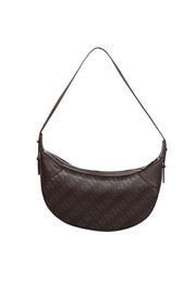 Current Boutique-Nakedvice - Brown & Grey Monogram Leather Shoulder Bag