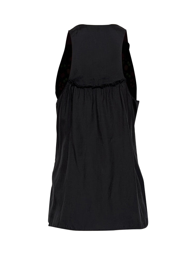 Current Boutique-Nanette Lepore - Black Cotton & Silk Blend Beaded Sleeveless Top Sz 4