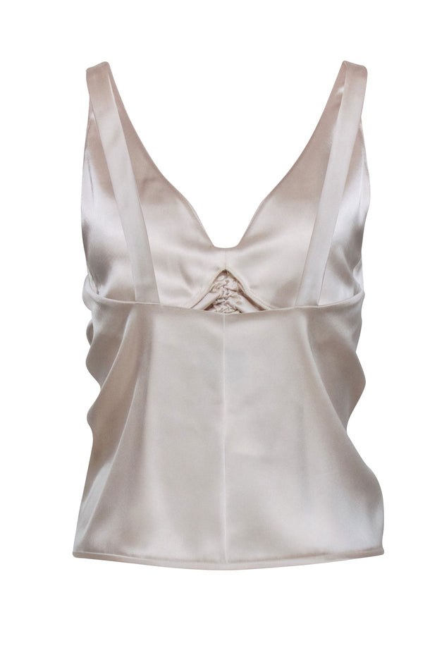 Current Boutique-Nanushka - Ivory Sleeveless Satin Top Sz XS