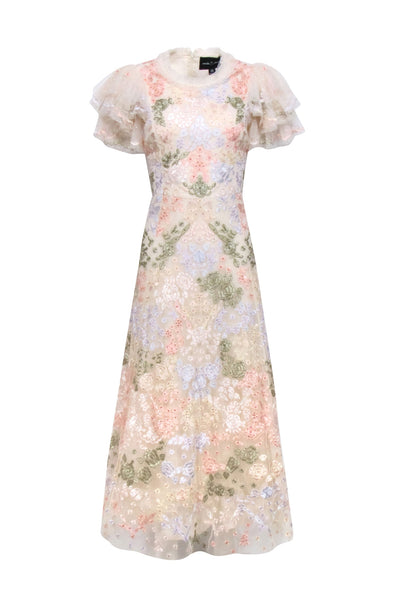 Current Boutique-Needle & Thread - Pastel Pink Floral Embroidered Formal Dress Sz 12