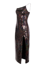 Current Boutique-New Arrivals - Bronze Metallic Sequin Embellished Midi Dress Sz 2