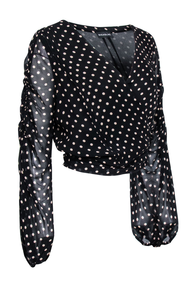 Current Boutique-Nicolas - Black & Beige Polka Dots Sz 8