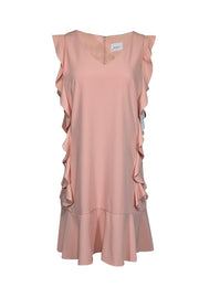 Current Boutique-Nicole Miller - Blush Pink Ruffled Sleeveless Dress Sz 12