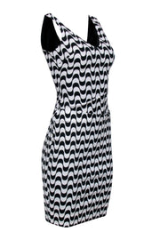 Current Boutique-Nicole Miller - Retro Black & White Sleeveless Tuck Waist Dress Sz 2