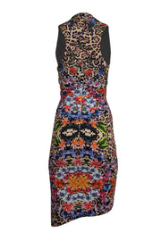 Current Boutique-Nicole Miller - Tan Leopard Print w/ Multi Color Floral & Bird Print Detail Sz P