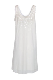 Current Boutique-Nicole Miller - White Sleeveless Sequin Dress Sz L