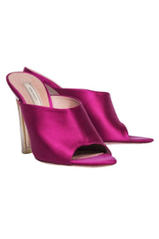 Current Boutique-Nina Ricci - Magenta Pink Satin Clear Heel Mule Pumps Sz 7.5