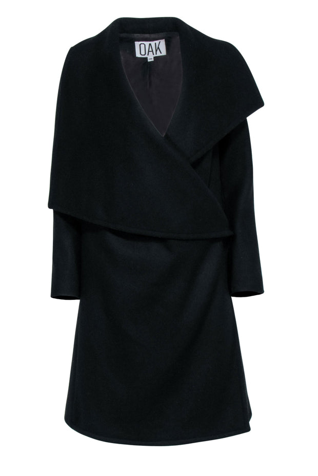 Current Boutique-OAK - Black Wool Coat w/ Oversized Collar Sz XS