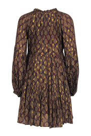 Current Boutique-Oliphant - Olive, Gold, Black, & Brown Print Dress Sz S