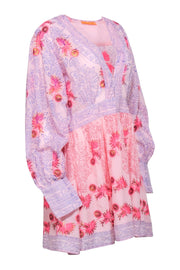 Current Boutique-Oliphant - Pink w/ Blue Floral Print & Embroidered Details Sz M