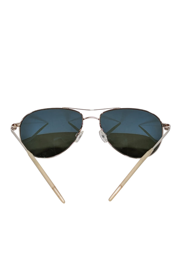 Current Boutique-Oliver Peoples - Gold Aviator Sunglasses w/ Black Lenses