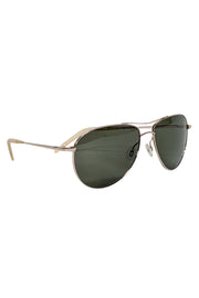 Current Boutique-Oliver Peoples - Gold Aviator Sunglasses w/ Black Lenses