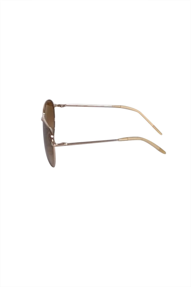 Current Boutique-Oliver Peoples - Gold Aviator Sunglasses w/ Tan Lenses