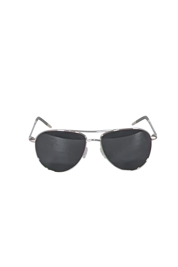 Current Boutique-Oliver Peoples - Silver & Black Aviator Sunglasses