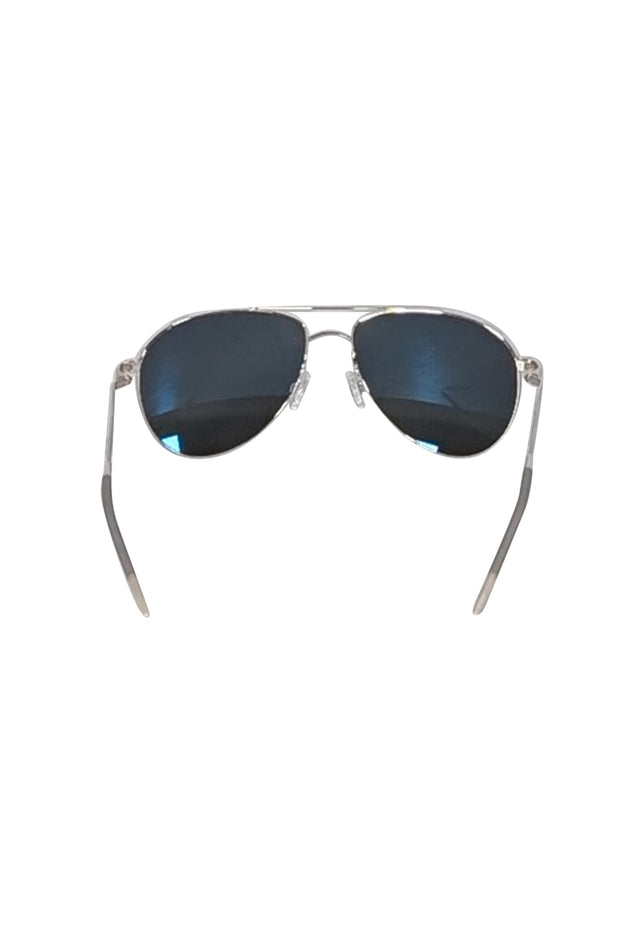 Current Boutique-Oliver Peoples - Silver & Black Aviator Sunglasses