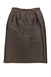 Current Boutique-Oscar de la Renta - Brown Straight Skirt Sz 8