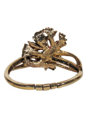 Current Boutique-Oscar de la Renta - Gold 10 Karat Plated w/ Red Resin Carnation Flower Bracelet