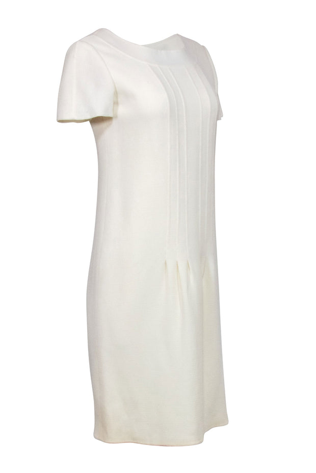 Current Boutique-Oscar de la Renta - Ivory Short Sleeve Dress Sz 10