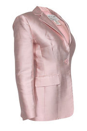 Current Boutique-Oscar de la Renta - Pink Silk Single Button Blazer Sz 4P