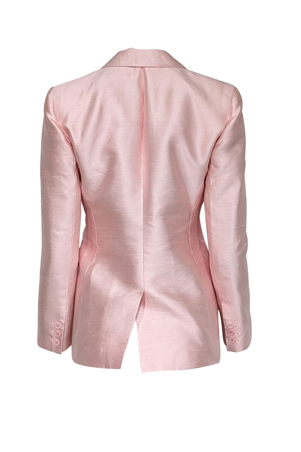 Current Boutique-Oscar de la Renta - Pink Silk Single Button Blazer Sz 4P