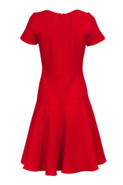 Current Boutique-Oscar de la Renta - Red Short Sleeve A-Line Dress Sz 4