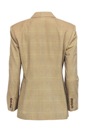 Current Boutique-Oscar de la Renta - Tan Plaid Bust Pocket Blazer Sz 10P