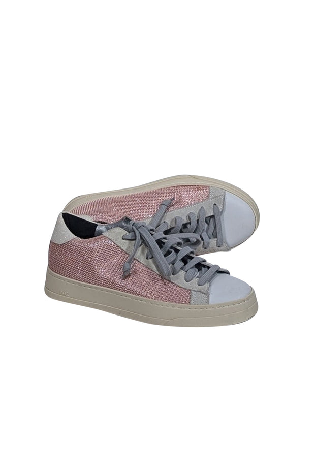 Current Boutique-P448 - Pink Knit Sneakers w/ White Trims Sz 8