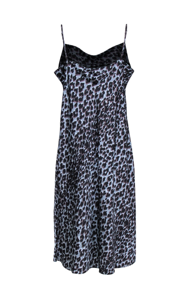 Current Boutique-Paige - Grey & Black Leopard Print Slip Dress Sz XL