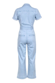 Current Boutique-Paige - Light Blue Wide Leg Denim Overalls w/ Tie Waist Sz 2